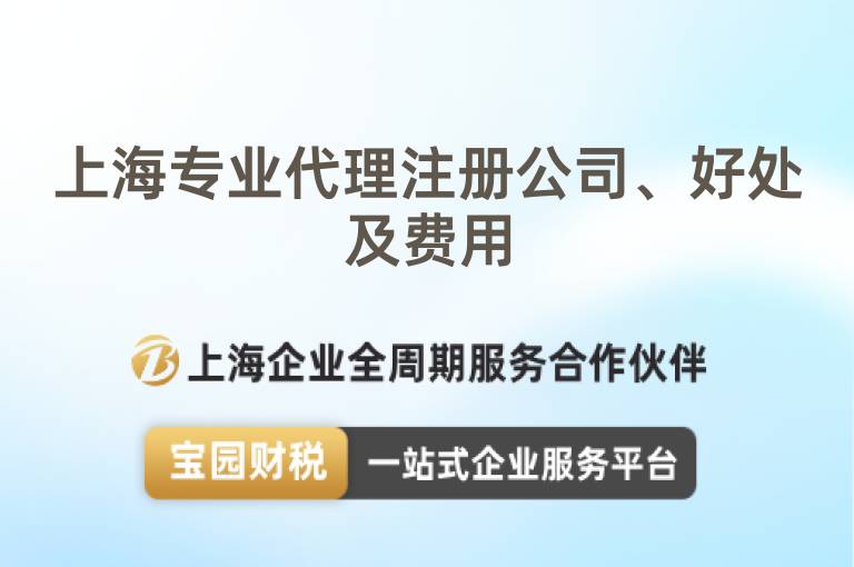 上海專(zhuān)業(yè)代理注冊(cè)公司、好處及費(fèi)用