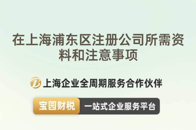 在上海浦東區(qū)注冊公司所需資料和注意事項
