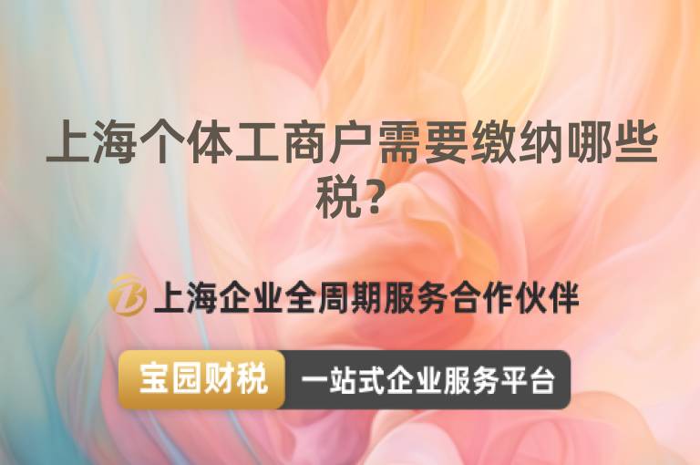 上海個體工商戶需要繳納哪些稅？