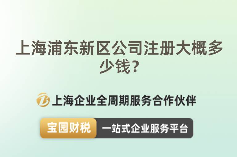 上海浦東新區(qū)公司注冊大概多少錢？