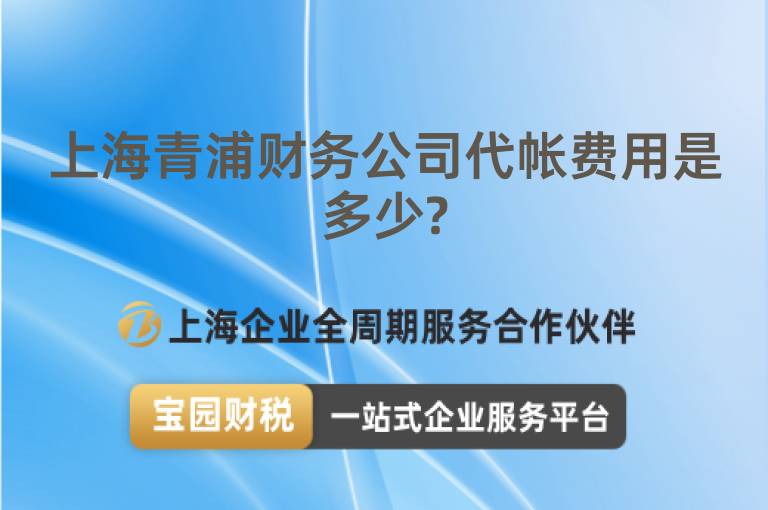 上海青浦財務公司代帳費用是多少?