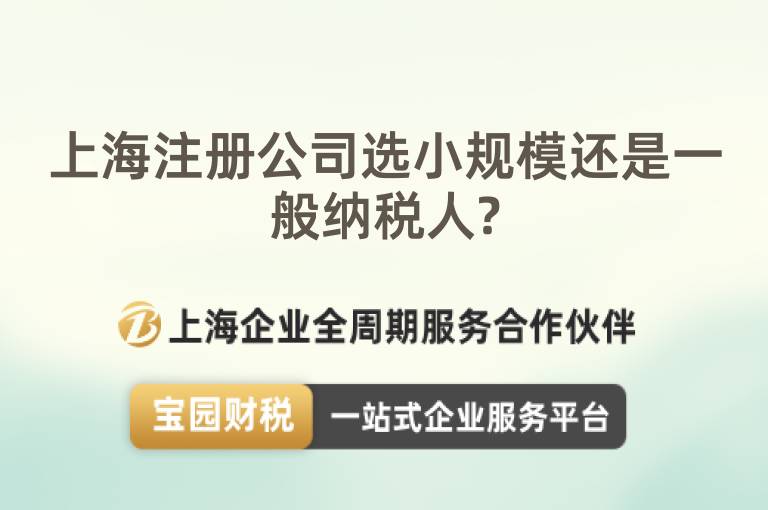 上海注冊公司選小規(guī)模還是一般納稅人?