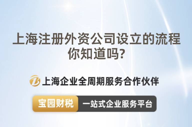 上海注冊(cè)外資公司設(shè)立的流程你知道嗎?