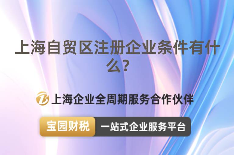 上海自貿區注冊企業條件有什么？