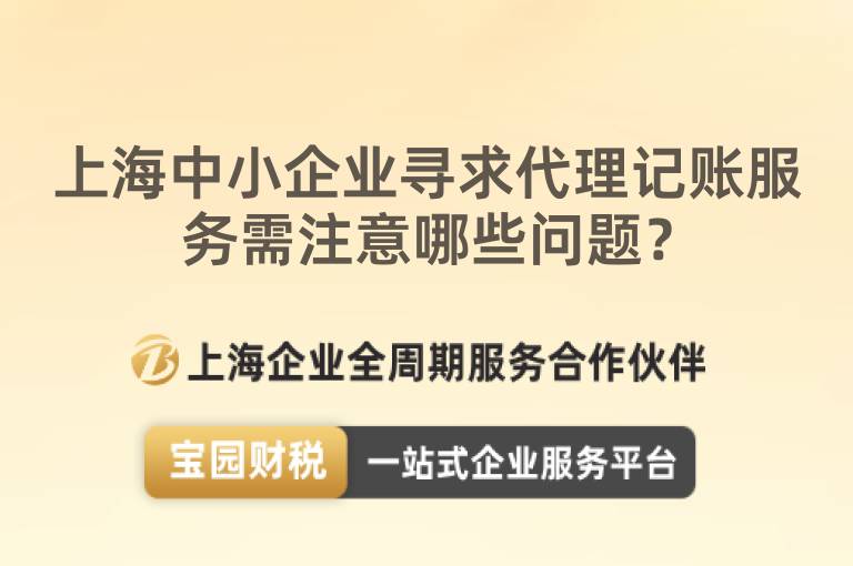 上海中小企業(yè)尋求代理記賬服務需注意哪些問題？