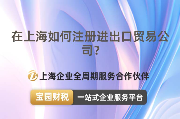 在上海如何注冊進出口貿易公司？