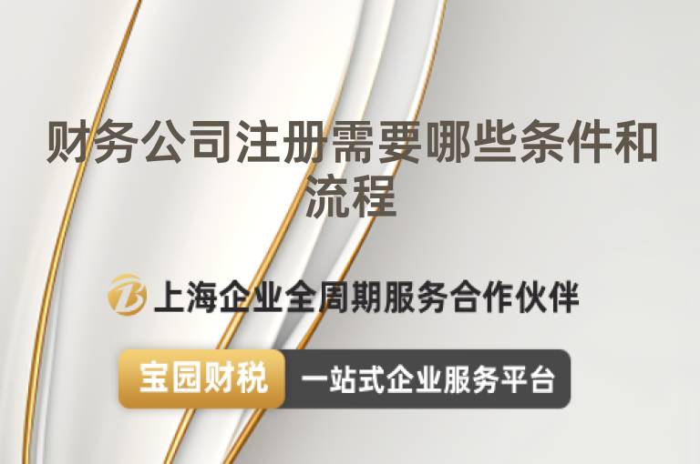 財務公司注冊需要哪些條件和流程