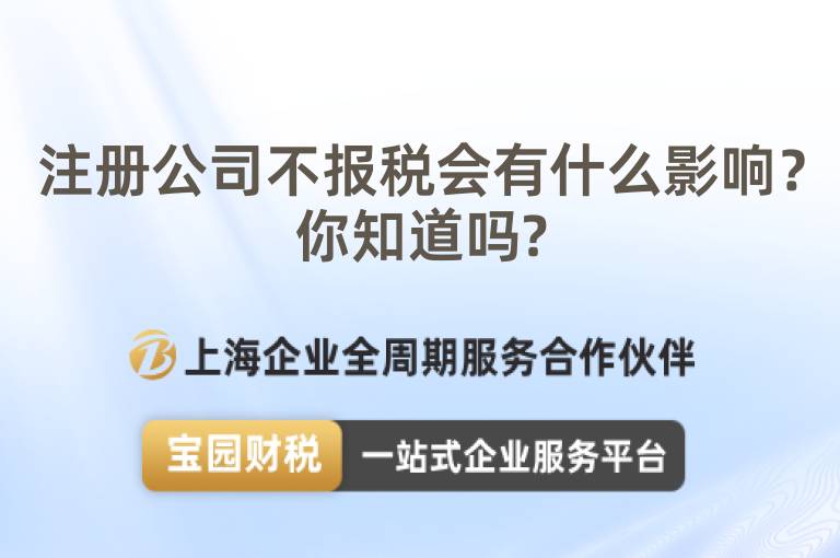 注冊公司不報稅會有什么影響？你知道嗎?