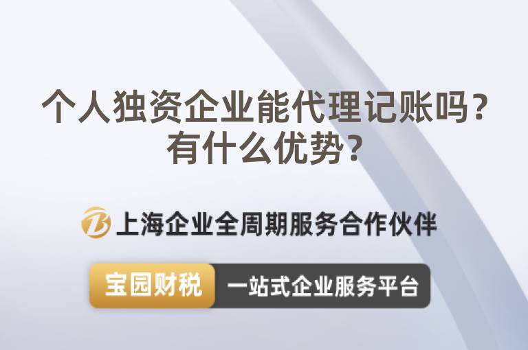個人獨資企業能代理記賬嗎？有什么優勢？