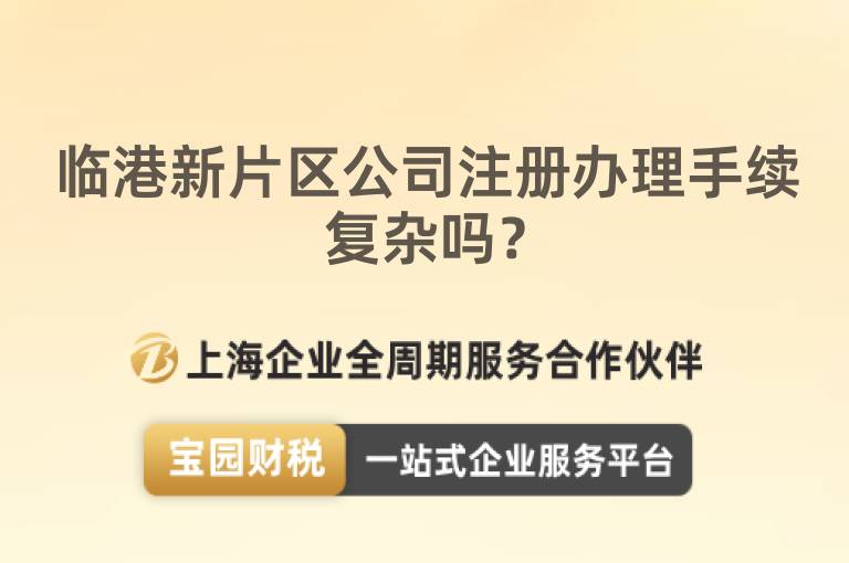 臨港新片區公司注冊辦理手續復雜嗎？