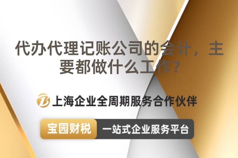 代辦代理記賬公司的會計，主要都做什么工作？