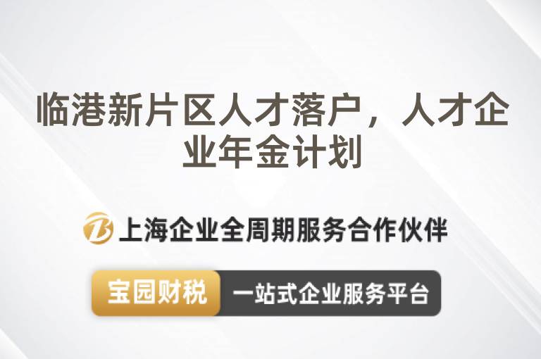 臨港新片區(qū)人才落戶(hù)，人才企業(yè)年金計(jì)劃