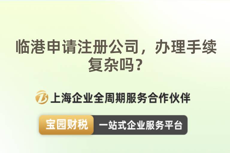 臨港申請注冊公司，辦理手續復雜嗎？