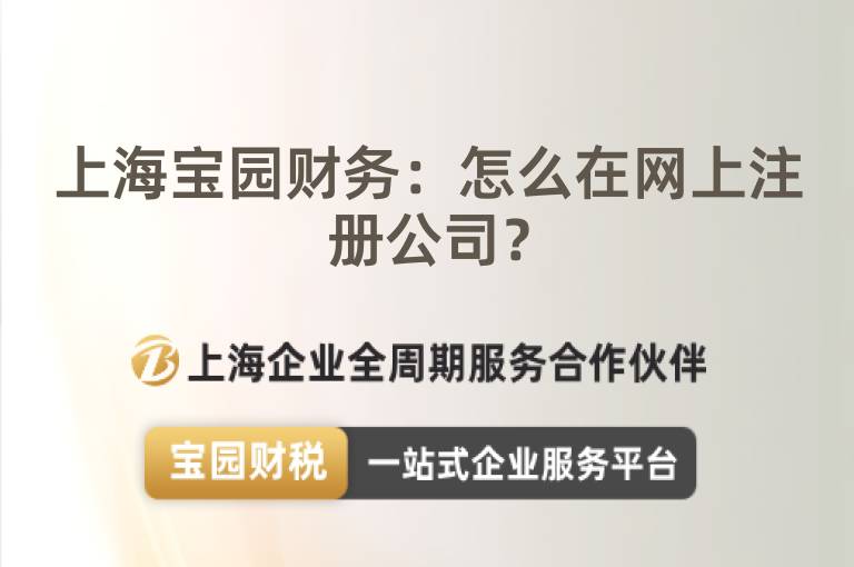 上海寶園財務：怎么在網上注冊公司？