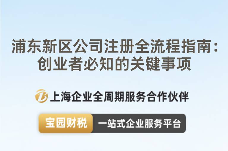 浦東新區(qū)公司注冊全流程指南：創(chuàng)業(yè)者必知的關(guān)鍵事項