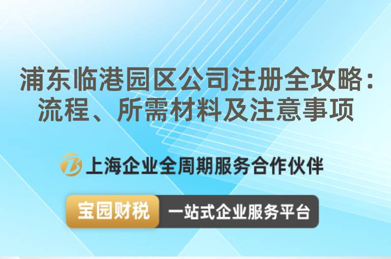 浦東臨港園區(qū)公司注冊全攻略：流程、所需材料及注意事項(xiàng)
