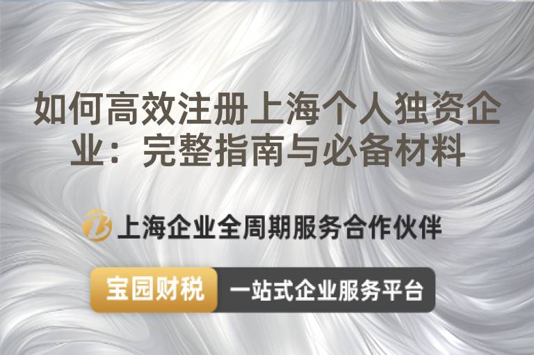 如何高效注冊上海個人獨資企業：完整指南與必備材料