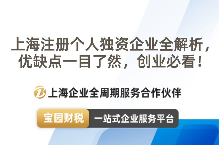上海注冊個人獨資企業全解析，優缺點一目了然，創業必看！
