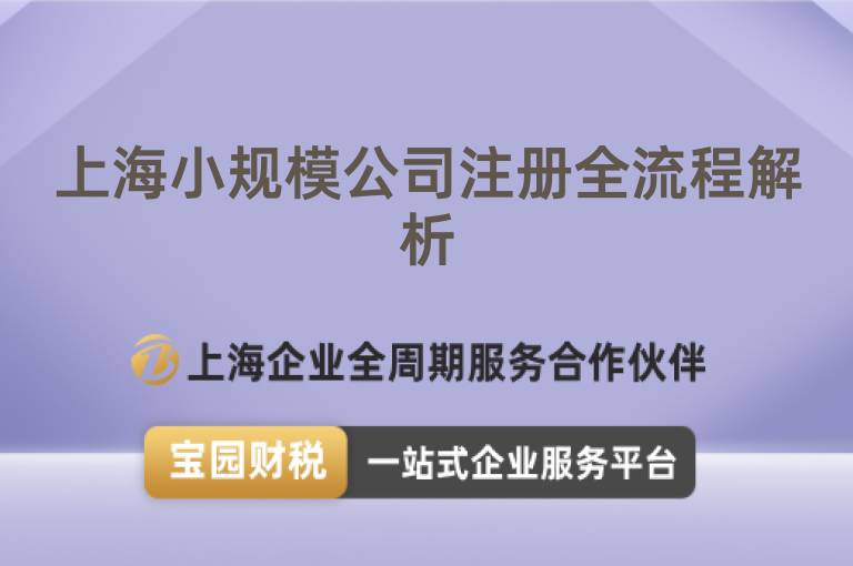 上海小規模公司注冊全流程解析