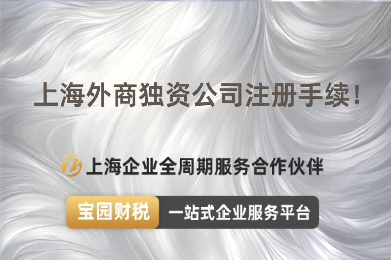 上海外商獨資公司注冊手續！