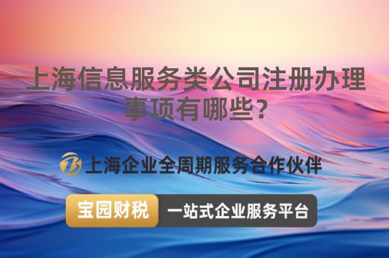 上海信息服務類公司注冊辦理事項有哪些？