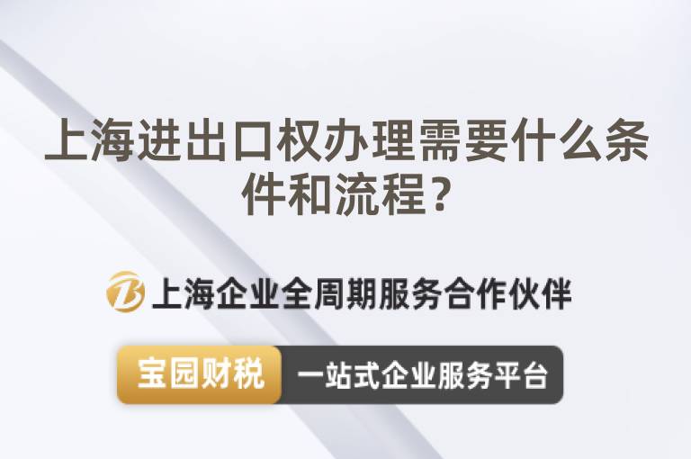 上海進出口權辦理需要什么條件和流程？